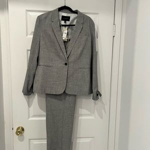 Gray Banana Republic suit.  Perfect for the office.